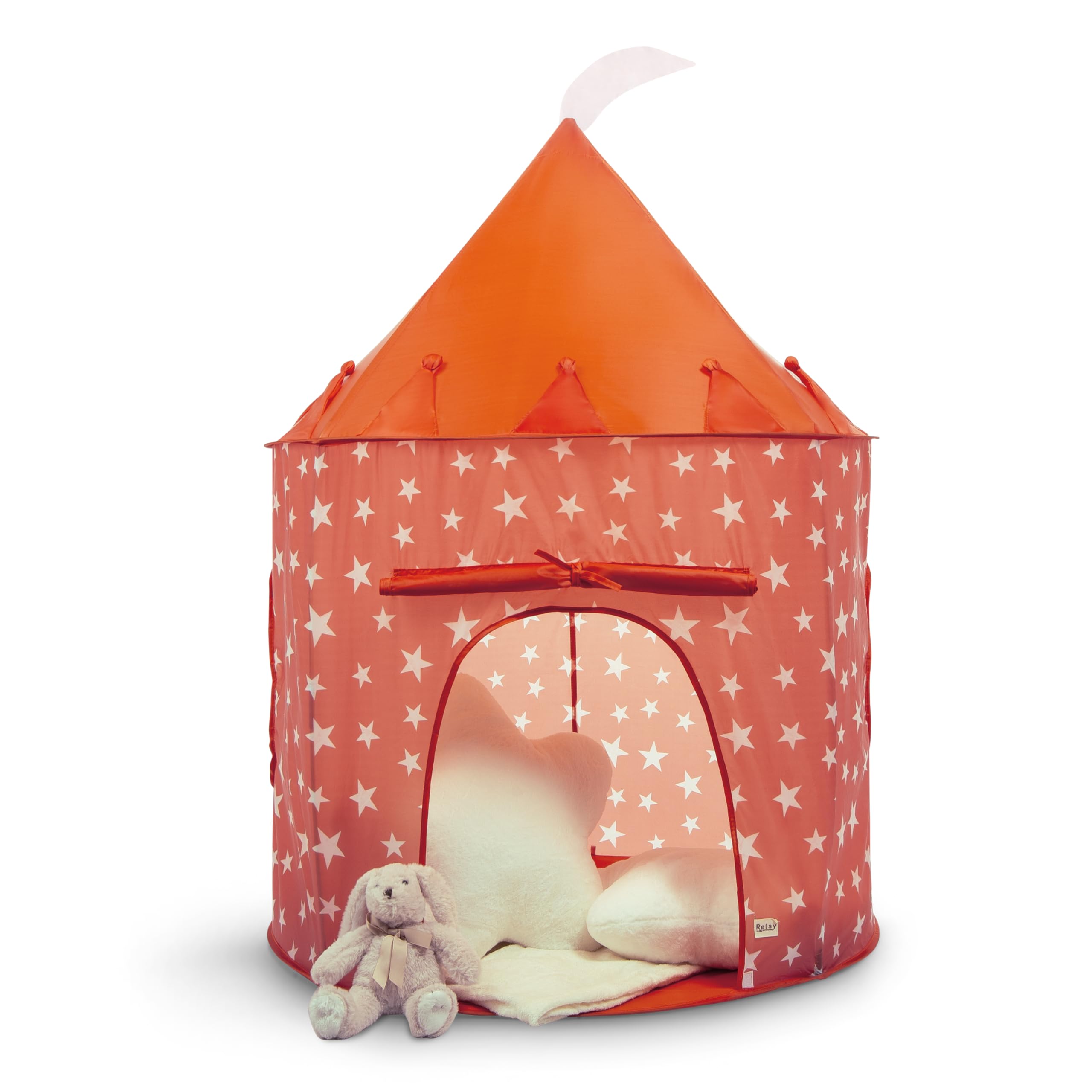 Tente de Jeu Orange pour Enfants, Maison de Jeu Pop-up Étoilée Intérieur/Extérieur pour Enfants et Tout-petits, Tanière de Jeu/Piscine à Balles & Jouets de Jardin, Design Orange Étoilé Unisexe