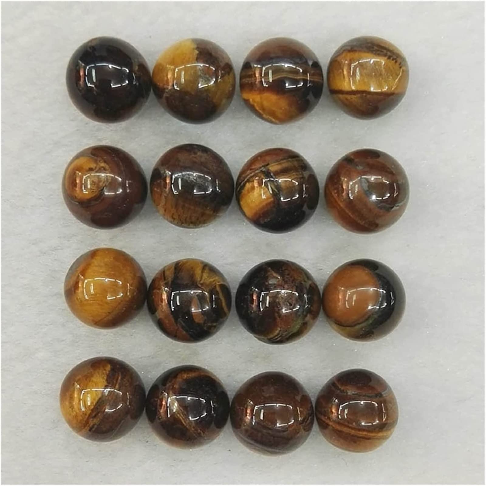 Home Kolekcje Kamień naturalny, kaboszon, tygrysie oko, kamień naturalny, okrągły koralik kulkowy, 10 mm, bez otworu, zawieszki, kamienne koraliki do produkcji biżuterii, 50 szt
