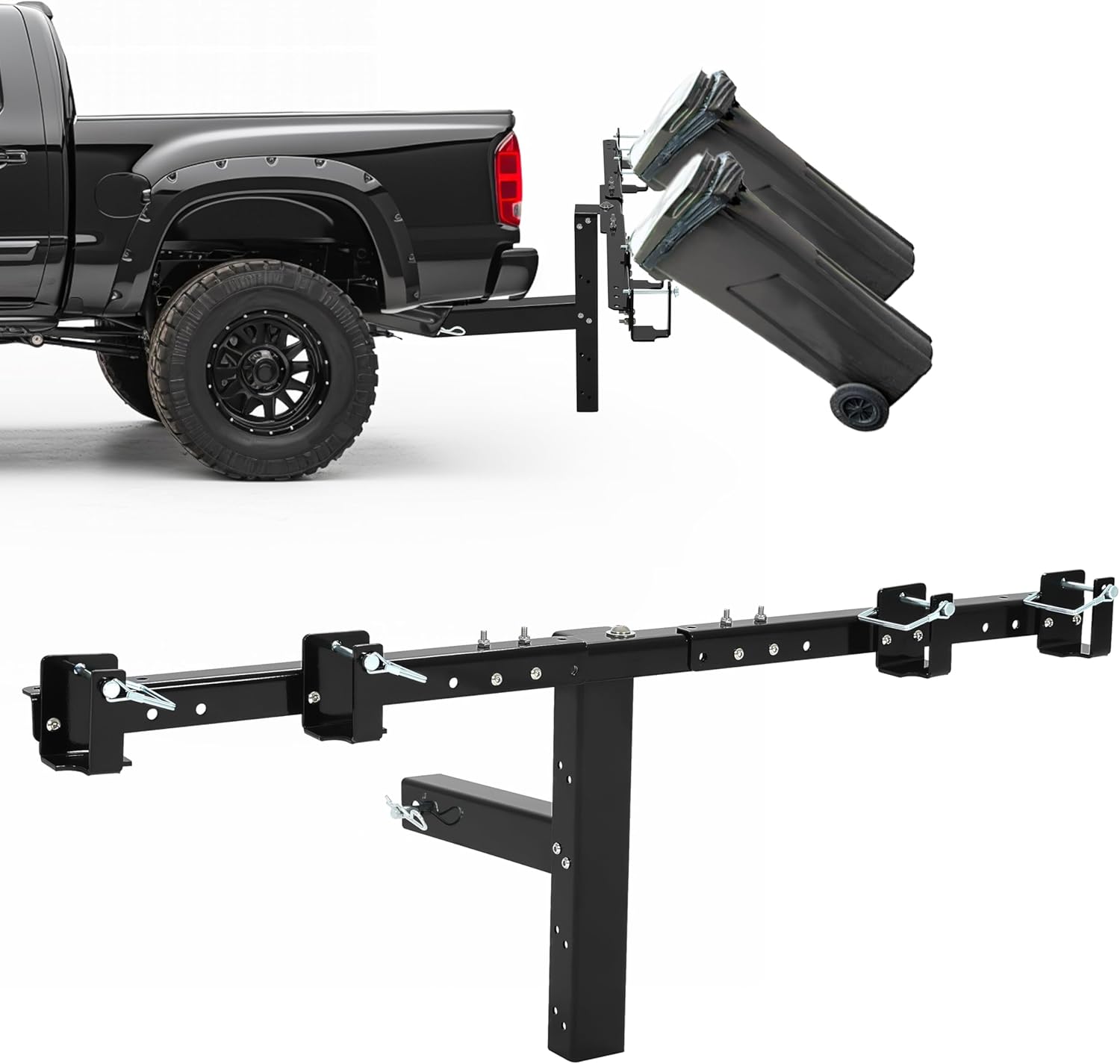 KUAFU Double Can Garbage Trailer Hitch Compatible with Truck Golf Cart UTV ATV