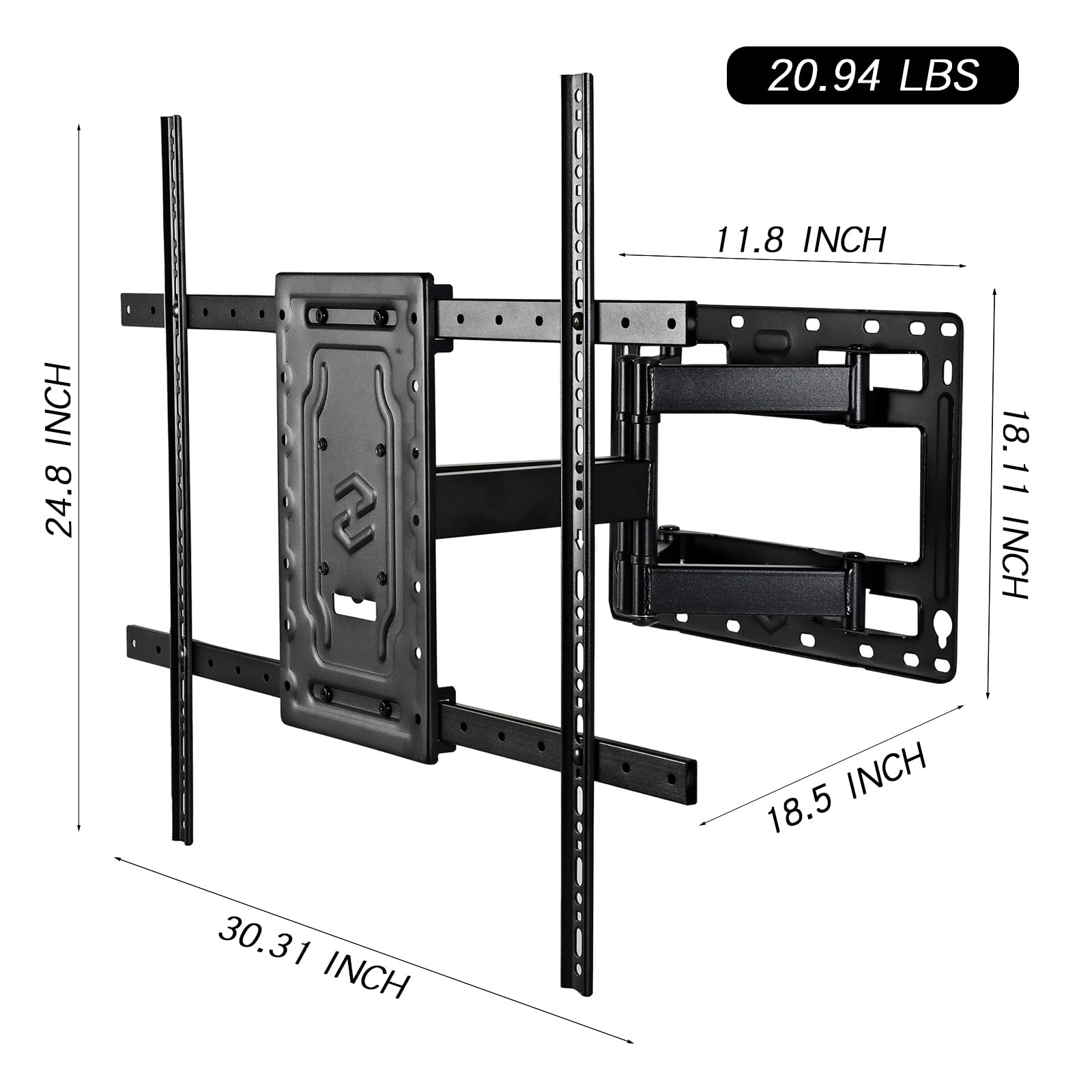 Full Motion TV Wall Mount for 32-75 Inch TVs, VESA Compatible, 150 lbs Weight Capacity, Adjustable Tilt & Swivel, Easy Centering & Quick Installation