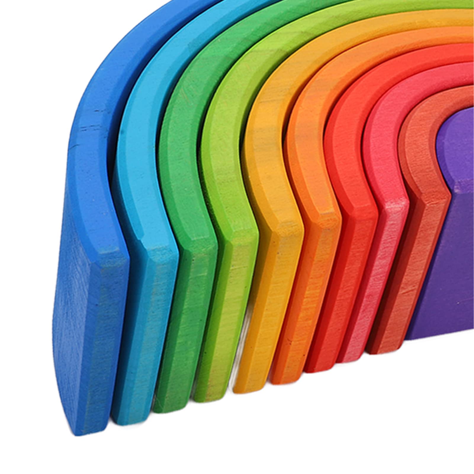 Qcwwy Juguete Apilable de íris de Madera, Bloques de Construcción, 10 Piezas, for Juego Creativo Infantil