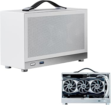 Mini ITX Aluminum Case - Portable Small Form Factor PC Chassis, Powerful and Efficient Airflow Design, Refined Suitcase Style | Computer for Gaming, Workstation, Studio, Compact Desktop Build