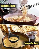 Vista 6 de Juego de tenedor de silicona para pasta y cucharón de sopa, antiadherente, sin BPA, resistente al calor, prácticos utensilios de cocina