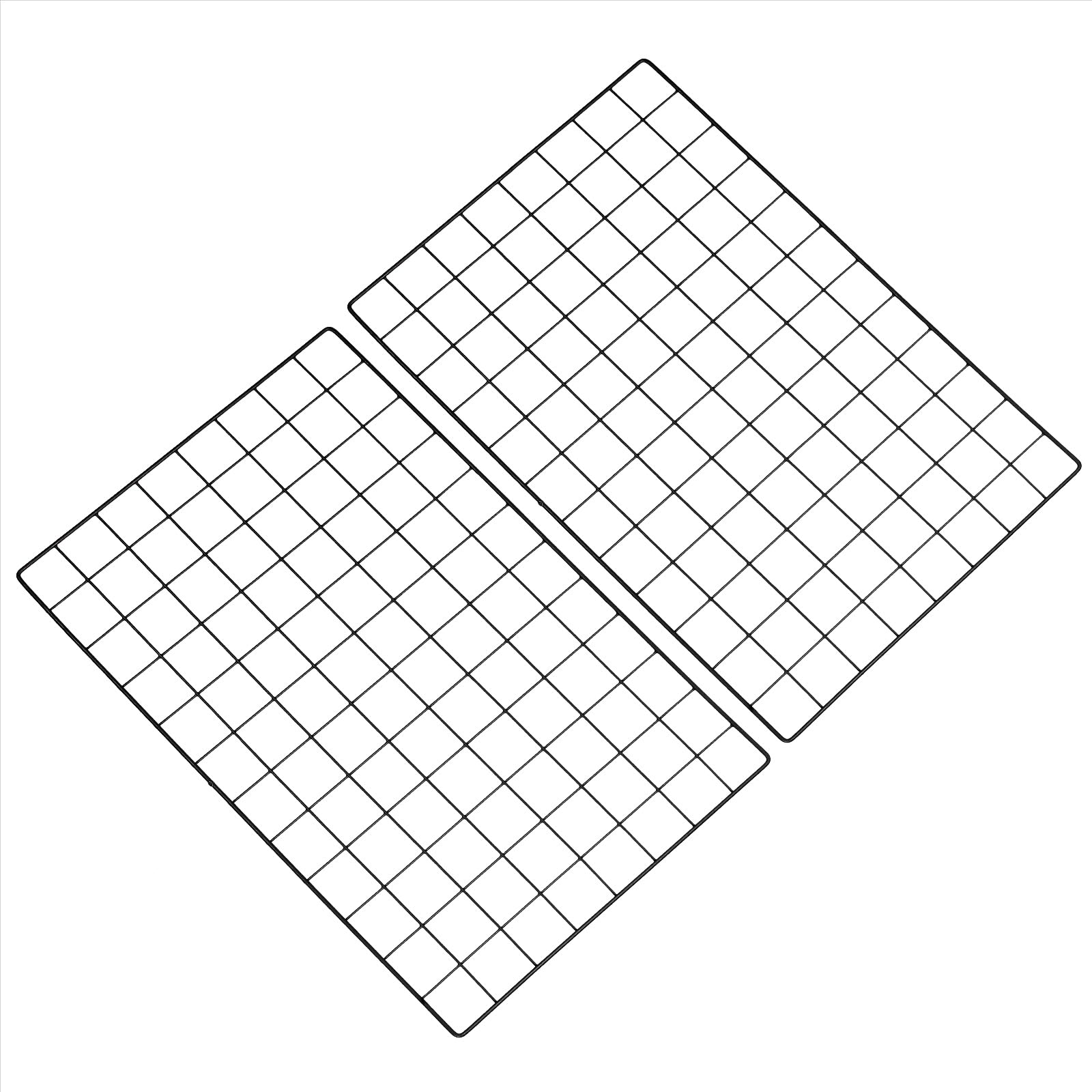 PATIKIL 60x40cm Wire Grid Panel, 2 Pack Board Photo Pictures Memo Display Grid Panels Hanging Organizer Wall Decorative Panel for Home Office Wedding, Black