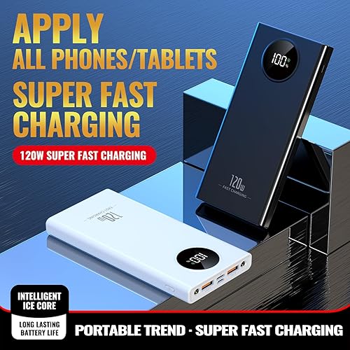 Miniatura 5 de Cargador portátil PowerBank, PD de 20 W de carga rápida, banco de energía de 10000 mAh con pantalla LCD, 3 salidas USB C, carga rápida, para iPhone