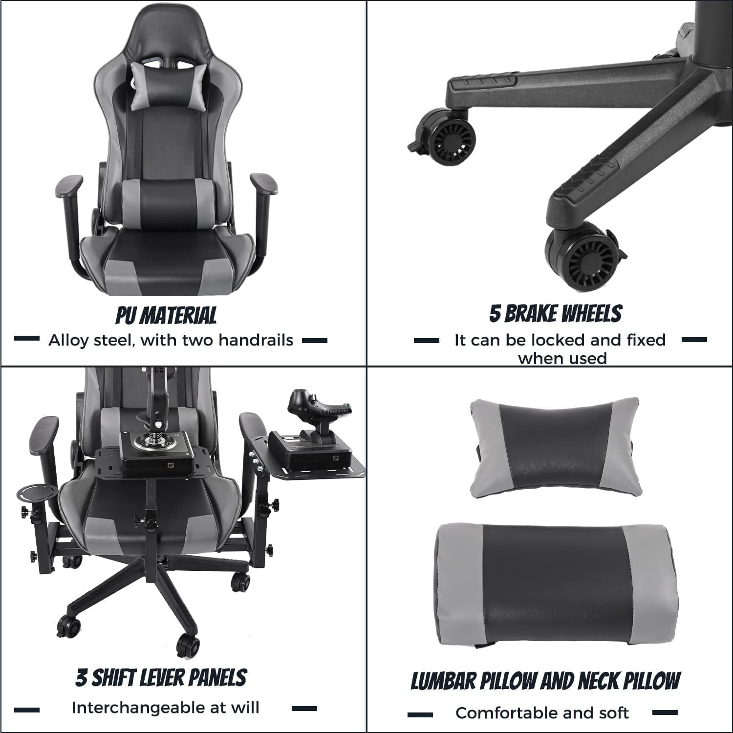Dardoo Ergonomic Gaming Chair Joystick Hotas Mount for Thrustmaster A10C Warthog Logitech X56 X52 Alloy Steel