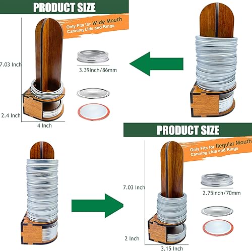 Miniatura 6 de 2 organizadores de tapas de tarros de masón, almacenamiento de tapa de tarro de madera para ahorrar espacio, organización de la cocina, soporte para