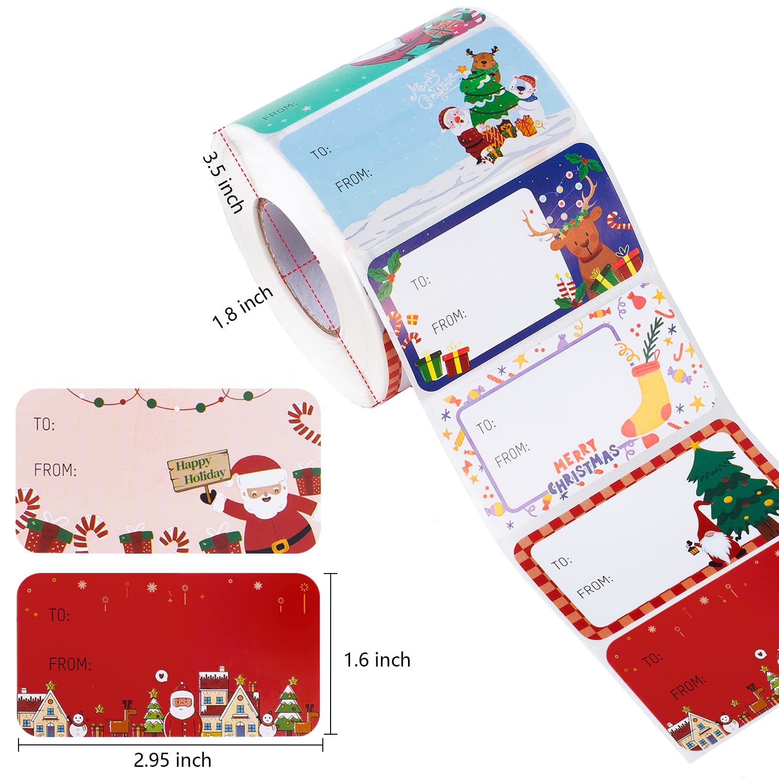 720 Piezas De Etiquetas Autoadhesivas Para Regalos De Navidad, Etiquetas De Nombre Kraft De Navidad, Pegatinas Navideñas De Kraft Natural, Etiquetas De Papel, Etiquetas Para Regalos Para Decoración