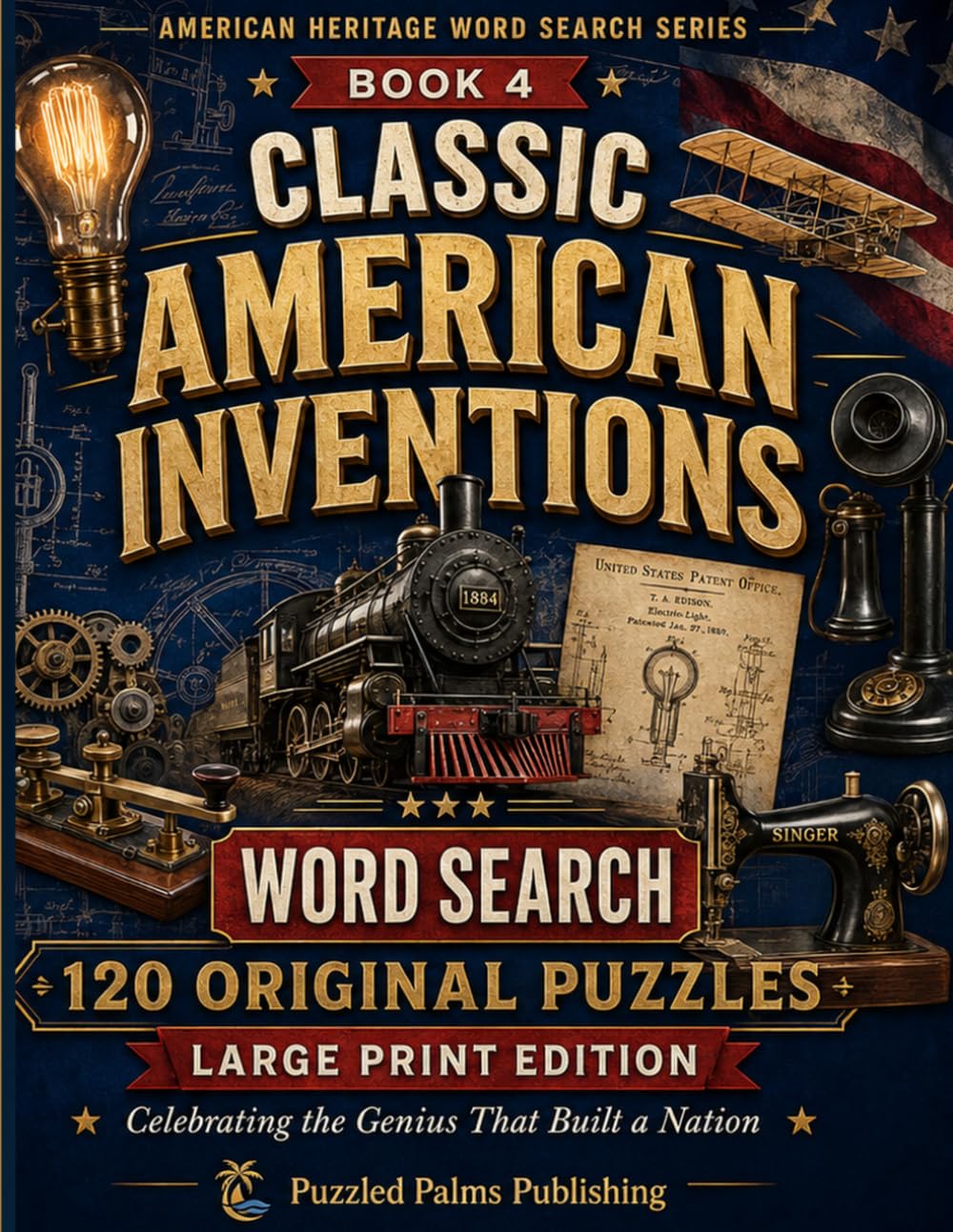 Classic American Inventions Word Search: 120 Large Print Puzzles Celebrating Inventors, Innovation, Technology, and the Genius That Built America (American Heritage Word Search Puzzles)