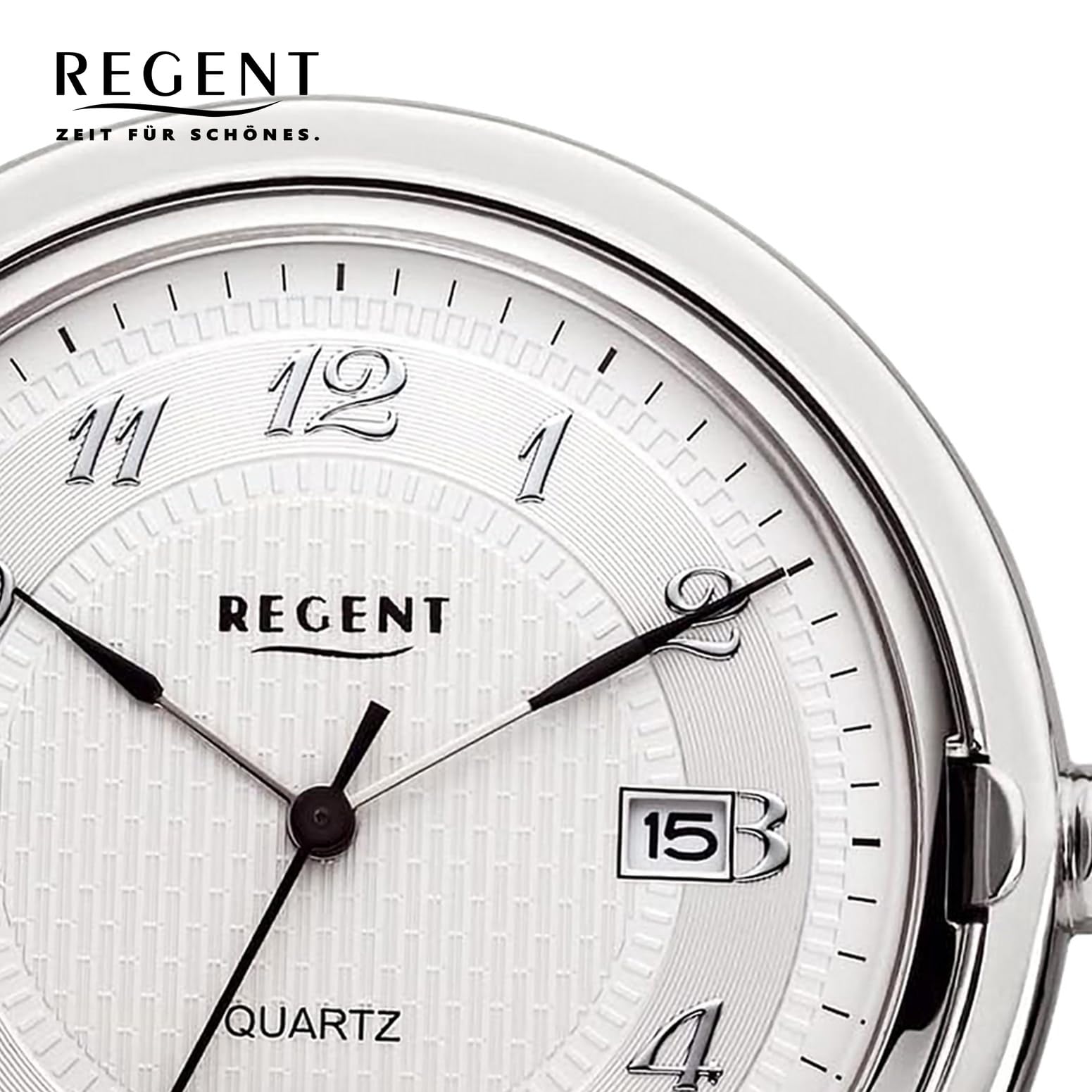 Regent Reloj de Bolsillo para Hombre Savonnette Tapa abatible 43 mm Diámetro Cuarzo Esfera Blanca con Fecha