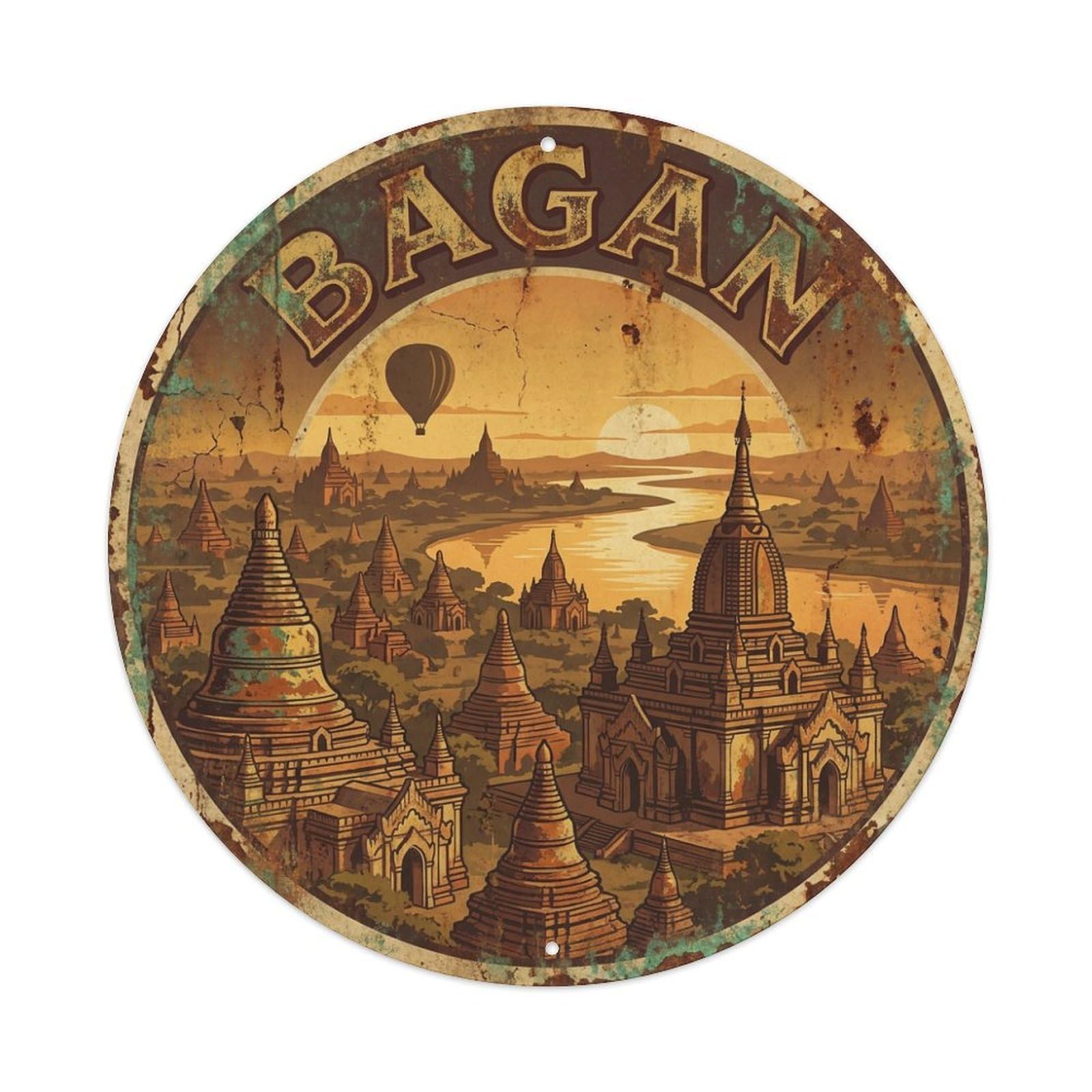 Travel Retro Myanmar Bagan Metal Tin Sign