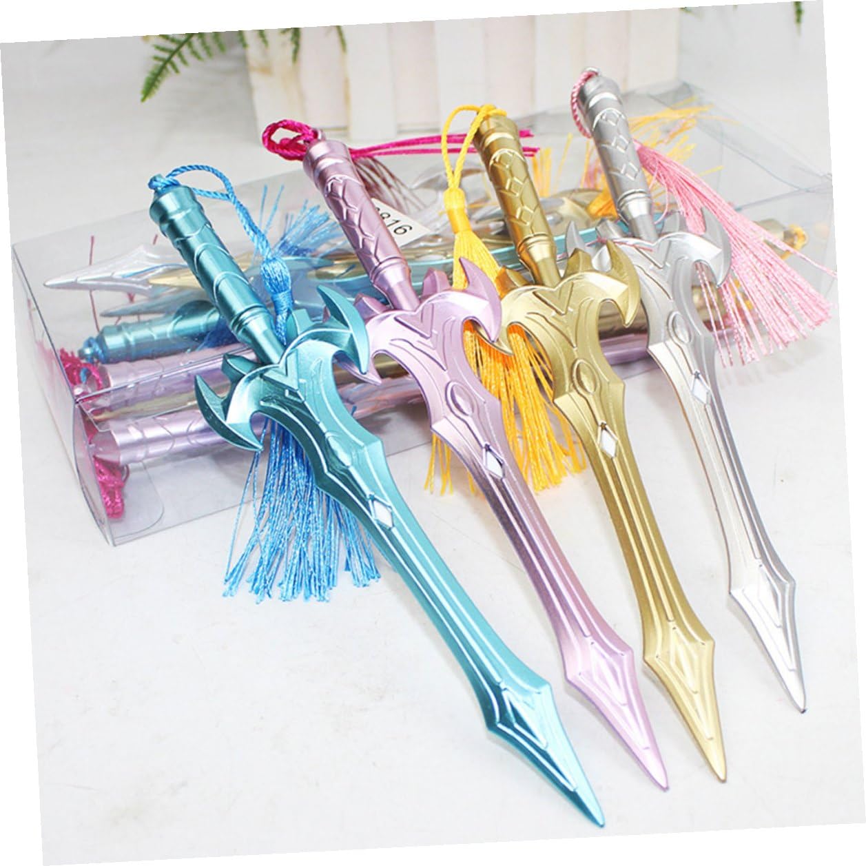 DOITOOL 36 Pièces Stylos Gel à Encre avec Pendentif Tassel Stylos Bureau et Dessin Ergonomiques Caps Séchage pour Étudiants et Usage