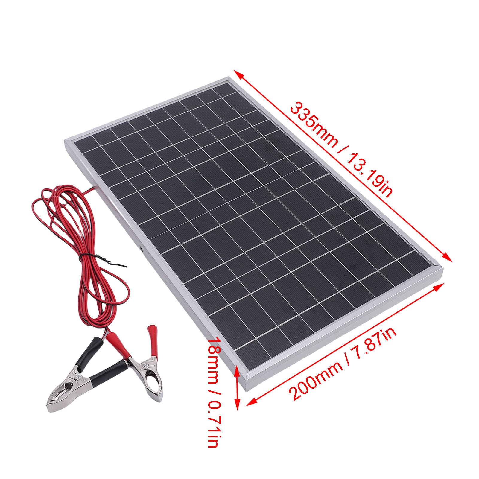 Pannello Solare Policristallino, 10W 12V Kit