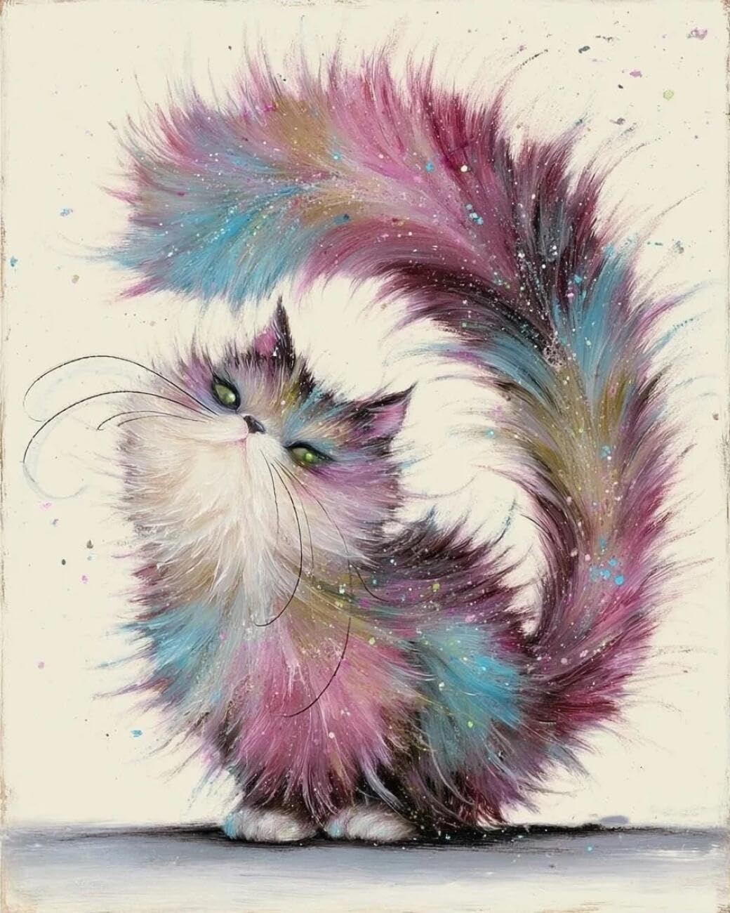 Rqwybcaxn Seed Bead Embroidery Kits Cartoon Cat 40x50cm