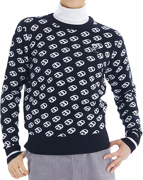 Amazon 7648 Bk Ll Xl 総ロゴジャガードニット ブラック 大きいサイズ 長袖 ニット デルソル ゴルフ ゴルフウェア レディース レディース 通販