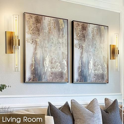 Miniatura 7 de Juego de dos apliques de pared de latón 2 apliques de iluminación de pared de 228 pulgadas accesorios de iluminación de baño sobre espejo con tubo