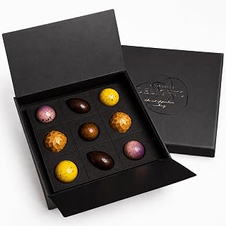 Pralinen Geschenkset Handgefertigte 9 Stück Premium mit Ganache-Füllung
