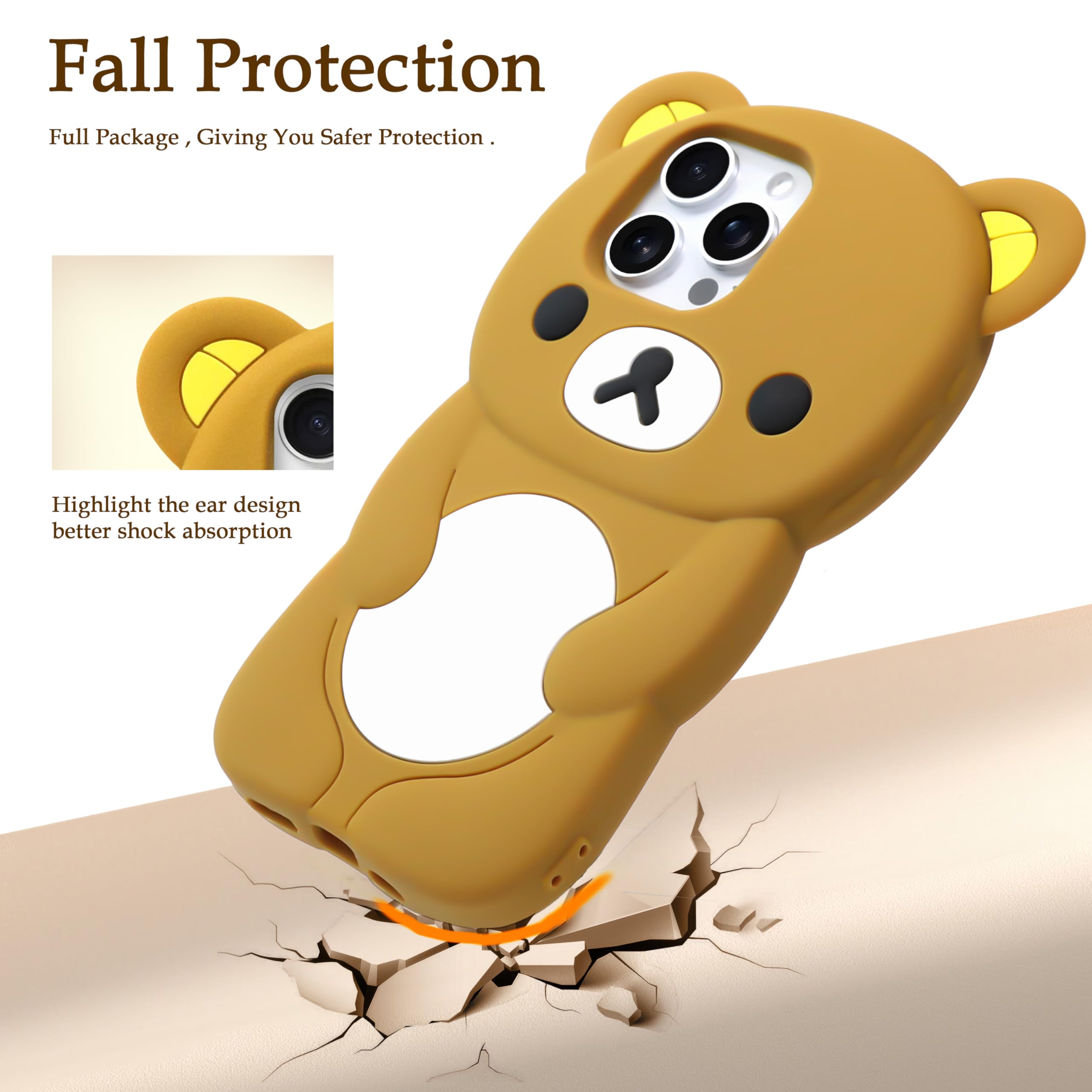 Amazon.com: IAIYOXI Soft Silicone Bear Case for iPhone 16 Plus