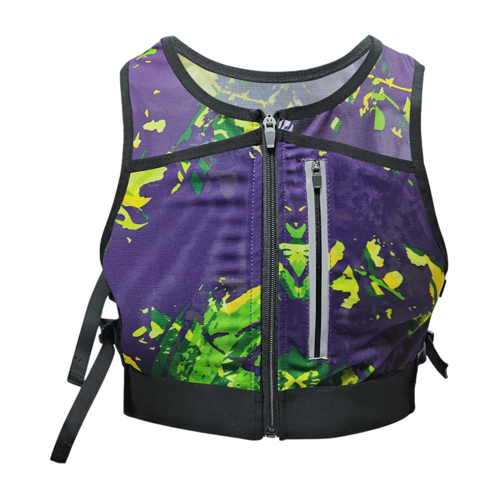 SNAPPSY Running Vest Reflective Vest Men Women for Hiking Motorcycling Night Walking Purple Yellow-image-12