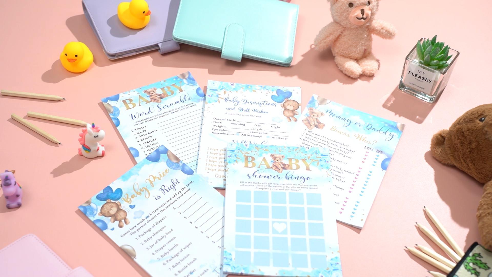 Juegos Osito Baby Shower 125 Pzs 5 Juegos con Lápices miniatura 7