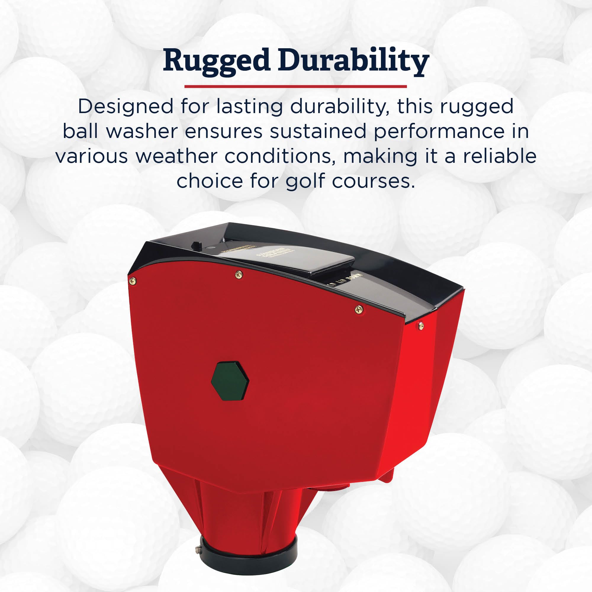 Standard Golf Klassische Ballwaschanlage – Golfballreiniger mit 4 Bällen | Verbessertes Bürstendesign, erhältlich in 7 Farben, Kurbel-Stil mit integrierten Überlaufrohren, perfekt für Clubkurse