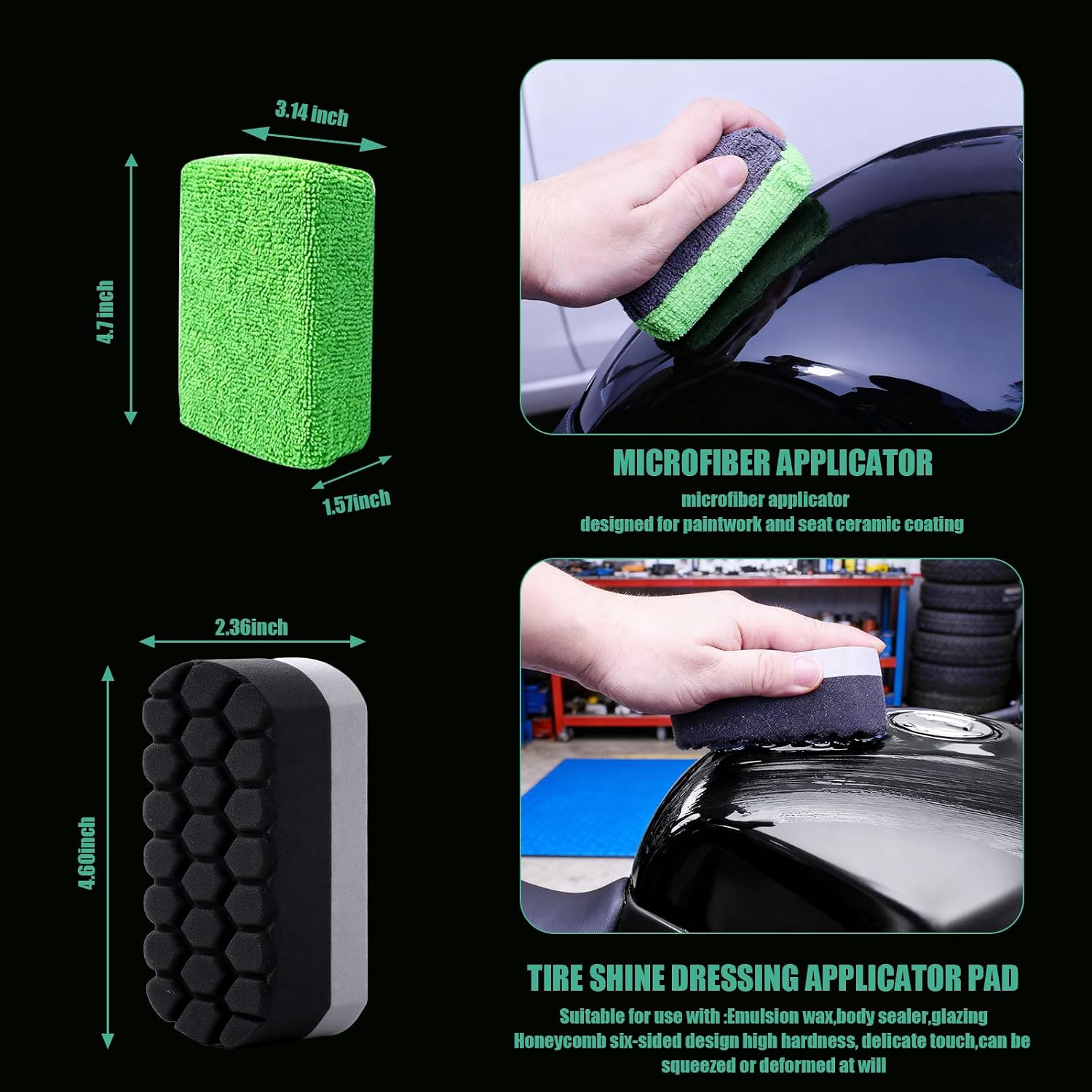 13PCS Motorcycle Cleaning Kit, Motorcycle Detailing Kit Overall Cleaner Tools Car Washing Brush Rims Cleaning Kit Chain Tire Wheel Brush Set Chain Tire for Car Bike Motorbike (Green)