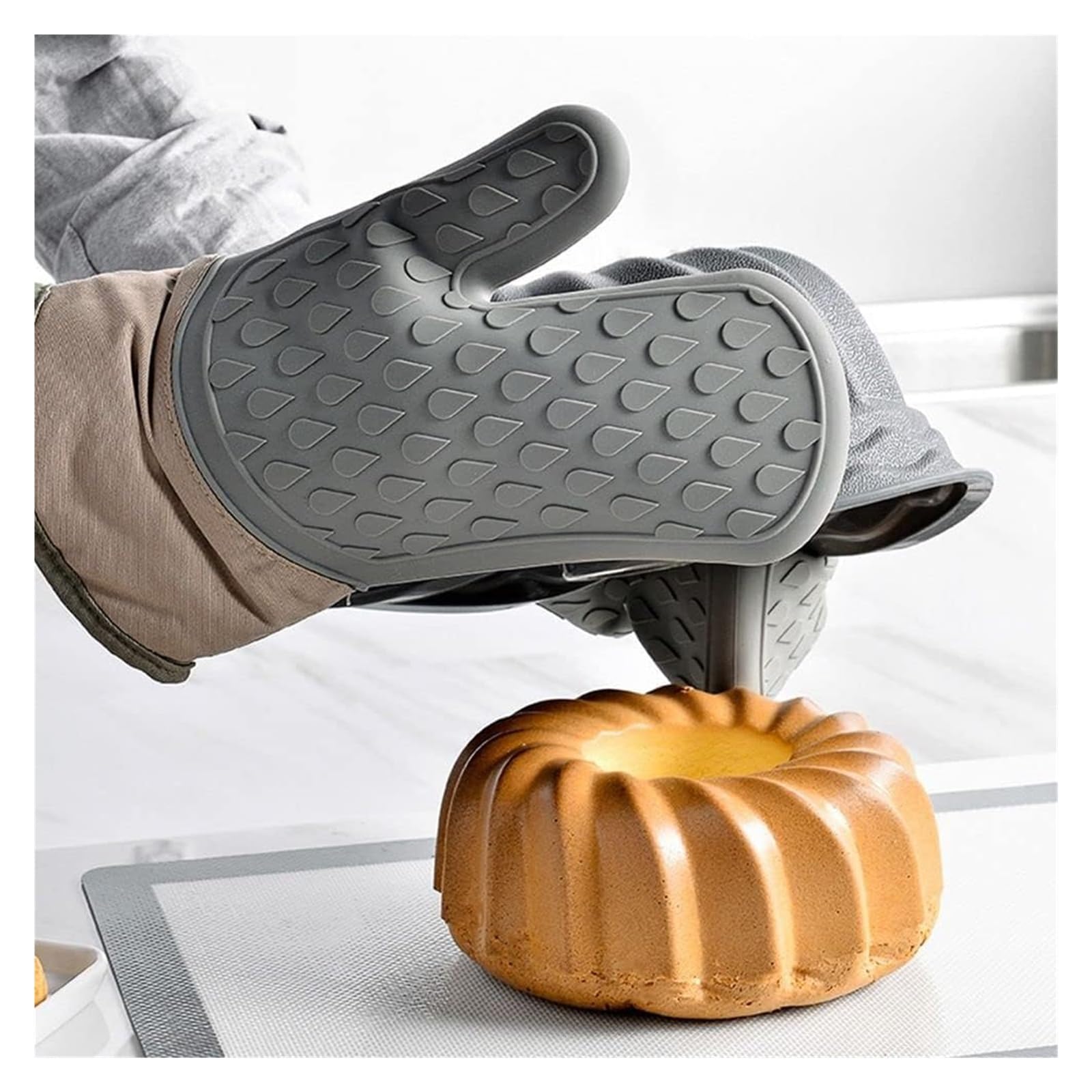 Rękawice kuchenne Bawełniane gadżety kuchenne Rękawice izolacyjne Rękawice żaroodporne Rękawice kuchenne do patelni Tostery Kuchnia (Color : 01)