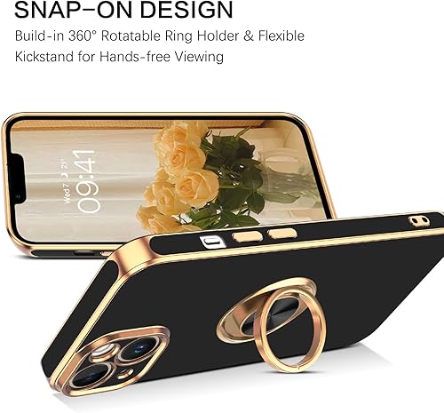 Miniatura 9 de VENINGO Funda para iPhone 14, funda para iPhone 14, ajuste delgado, suave soporte de anillo de 360 con base, compatible con soporte magnético para