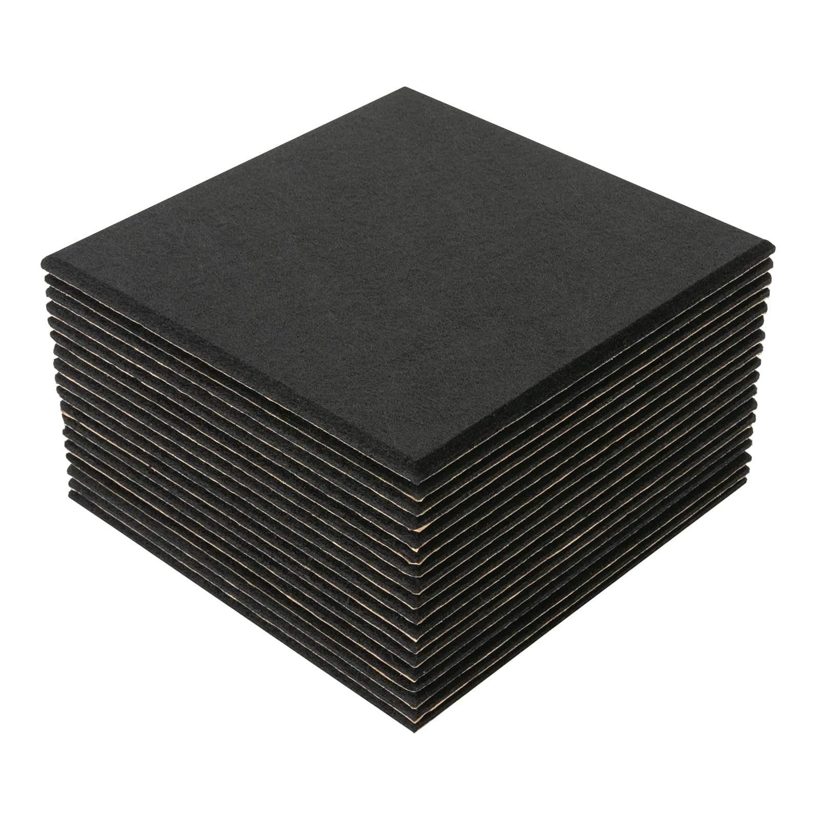 18 pannelli acustici autoadesivi in fibra di poliestere per soggiorno, ufficio, sala giochi, kTV, cinema, camera da letto, 30 x 30 cm (nero)