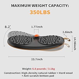 Trobing Large Standing Desk Mat Balance Board with Rollerball, Wooden Wobble Anti Fatigue Mat Balance Board for Standing Desk, Home Office Comfort Floor Mat to Relieve Foot, Knee, and Back Pain