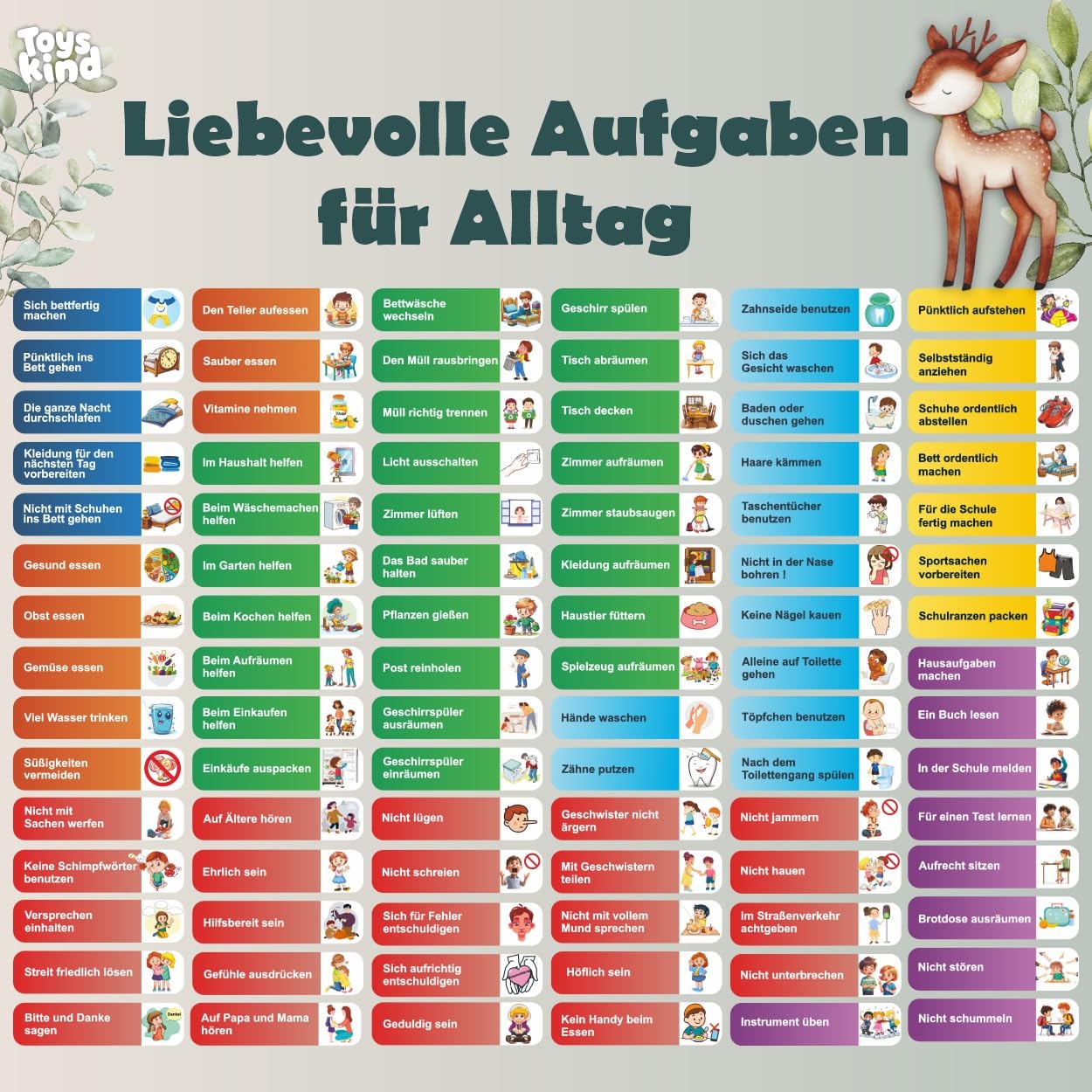 Belohnungstafel Kinder XXL-Set mit 3 Stiften & Tasche [100 Aufgaben + 355 Magnete] Belohnungssystem für Verantwortung - ADHS Hilfsmittel - Family Plan, Montessori Magnettafel, Wochenplaner