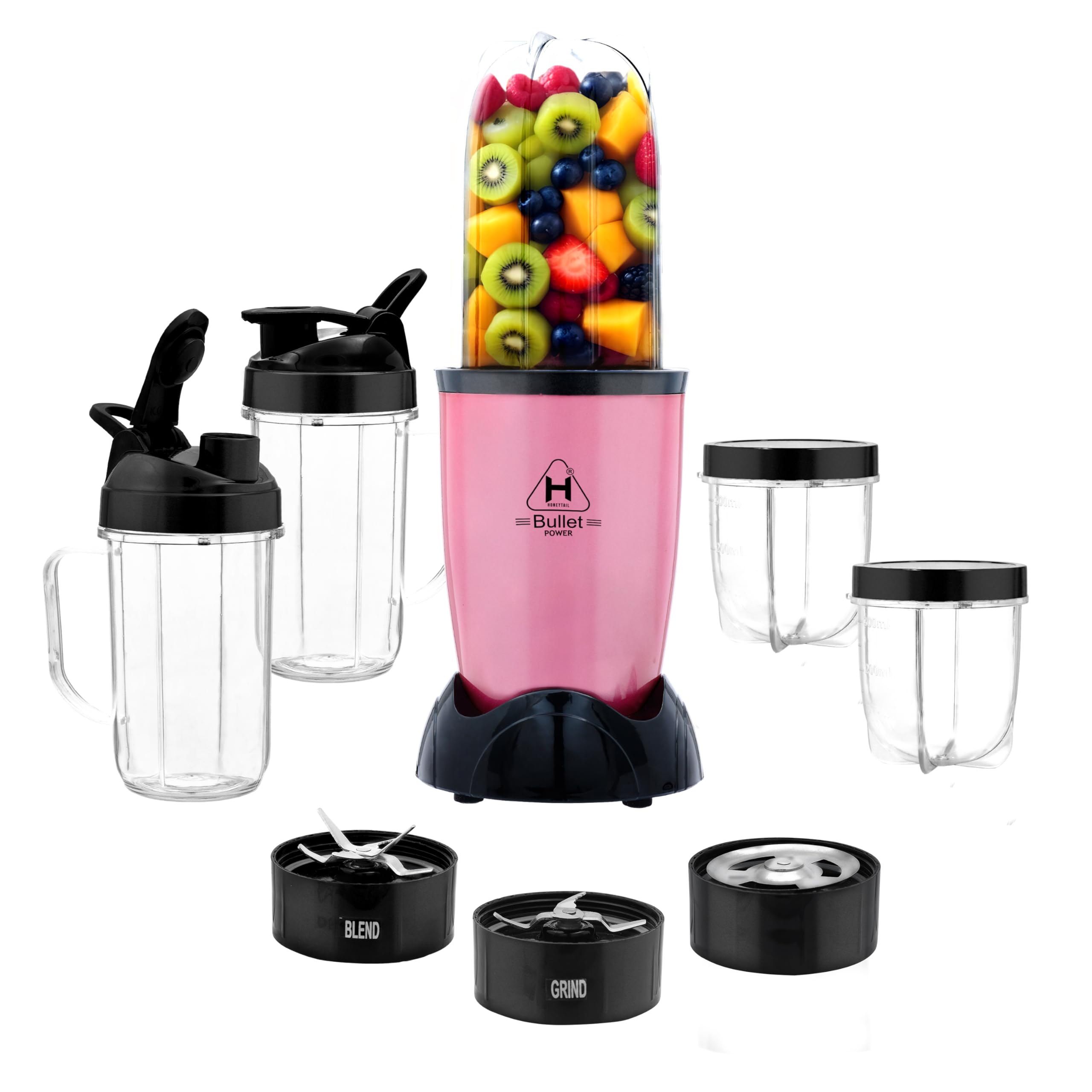 HoneyTail Juicer Mixer Grinder | 22000 RPM | 400W | Nutri Bullet | ABS Body | Smoothie Maker | Copper Motor | Unbreakable Jars | 1 Years Warranty | (5 Jar, 3 Blade, 3 Lid) (Rose Gold) (B0DCGTZGGF) Amazon Price History, Amazon Price Tracker