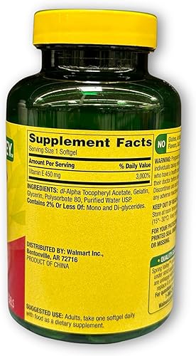 Miniatura 2 de Spring Valley Vitamina E - 1000 cápsulas blandas de iu 100 unidades (paquete de 1), juego de llavero Fusion Shop Store llavero pastillas de viaje (1)