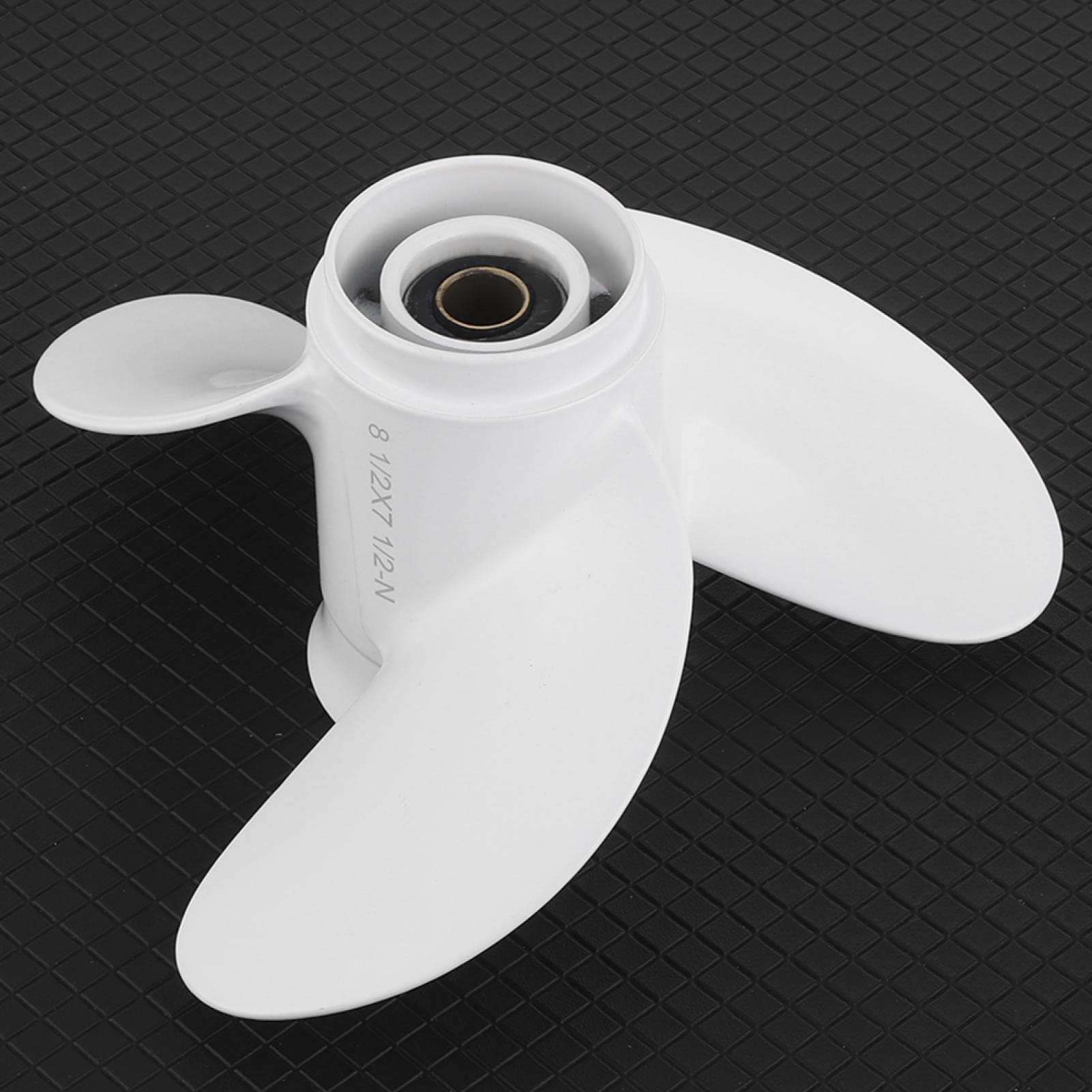 Elica fuoribordo, 7 denti scanalati 3 pale 6g1-45943-00-el 8 1/2 x 7 1/2 adatta per motore fuoribordo motore fuoribordo marino elica in lega di alluminio bianco