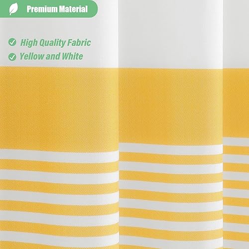 Vista 21 de Dynamene Cortina de ducha de tela marrón, cortinas de ducha con borlas a rayas bohemias para baño, juego de cortina de ducha de tela texturizada