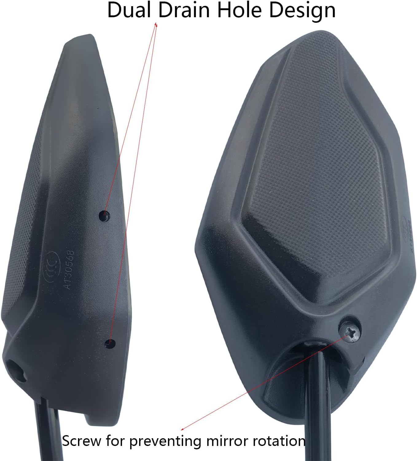 MAMIKO Universal Motorcycle Mirrors, Convex Handlebar Rearview Side Mirror with M8 M10 Heightening Bolt, Compatible with Bike, Scooter, ATV, UTV, Dirt Bike and More