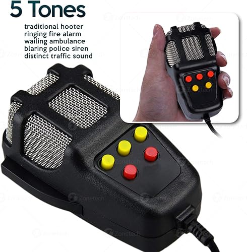 Miniatura 3 de Zone Tech sistema eléctrico de micrófono con amplificador de potencia y sonido de tráfico/sirena de ambulancia, alarma de incendio, bocina, sonidos