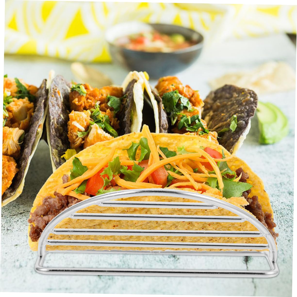 Amosfun Taco Ständer zum Backen und Servieren 2 Stück aus Edelstahl Praktisches Tablett Multifunktionaler Taco Halter für Eierbraten und Brotbacken