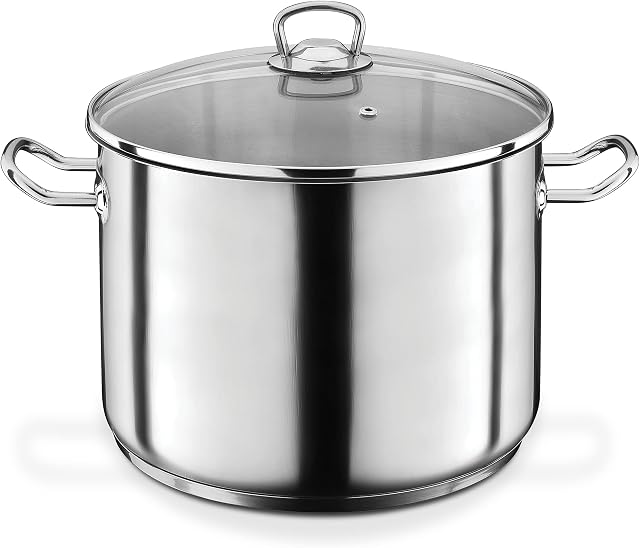 GSW Profesjonalny garnek Jumbo wysokiej jakości garnek do gotowania z pokrywką, idealny dla rodzin i gastronomii, duży garnek XXL do zupy, makaronu i gulaszu stal nierdzewna, 28 cm, 12 litrów