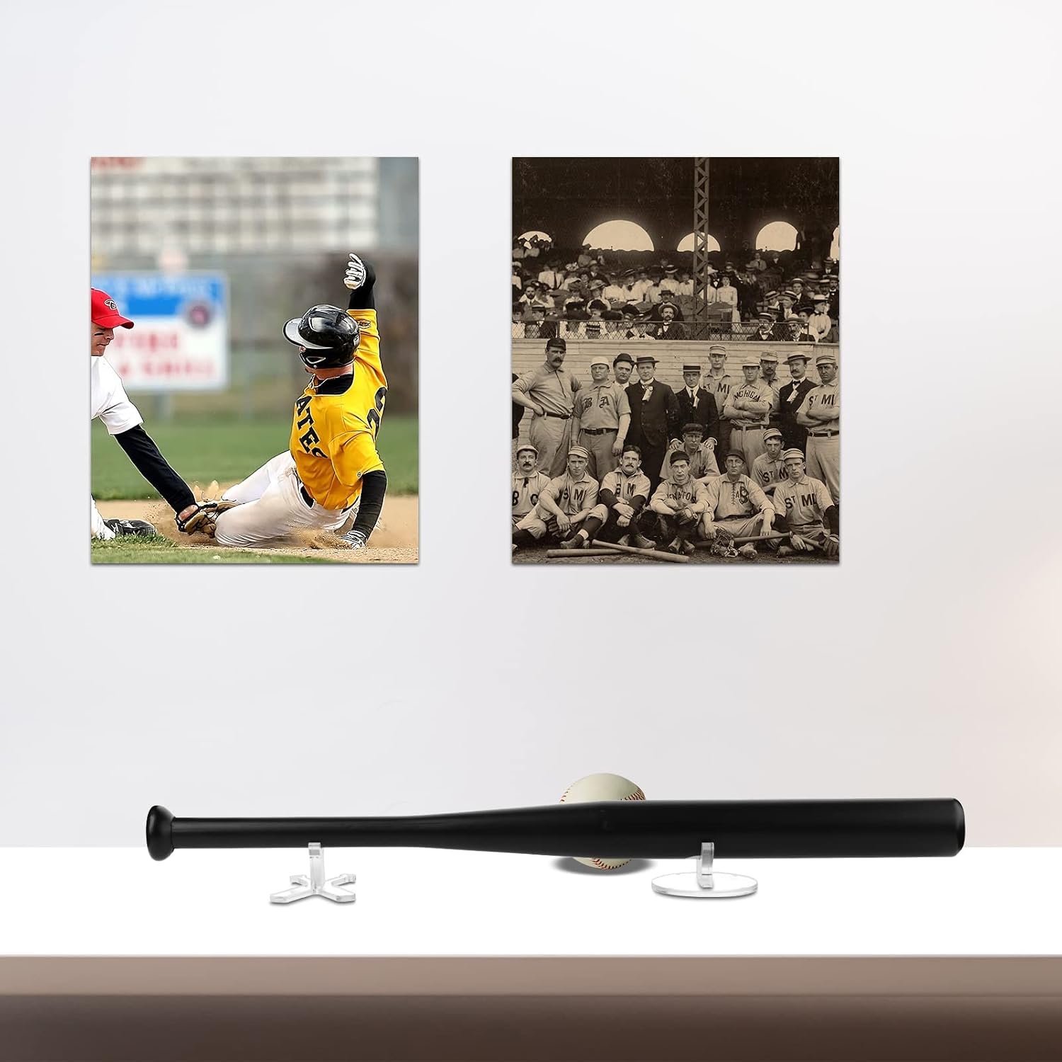 Cosmos 1 Set Desktop Baseball Bat Stand Acrylic Baseball Bat Desk Display Holder Softball Bat Storage Desk Rack for Memorabilia and Collectible, Fits Up to 2-5/8” Barrel Size (Transparent Clear)