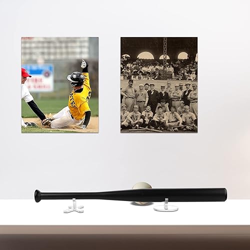 Miniatura 6 de Cosmos 1 juego de soporte de escritorio para bate de béisbol, bate de béisbol, soporte de escritorio de almacenamiento de bate de sóftbol, para