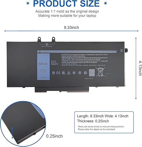 Miniatura 2 de 68Wh 4GVMP C5GV2 0X77XY Batería para Dell Latitude 5500 5400 Precision 3540 Inspiron 7590 7591 7791 2-en-1 P84F P84F001 P42E P42E001 P98G001 80F