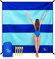 Vista 10 de OCOOPA Diveblues - Manta de playa extragrande de nailon de paracaídas, sin arena, cómoda, acogedora, a la moda, compacta y ligera, reforzada, a