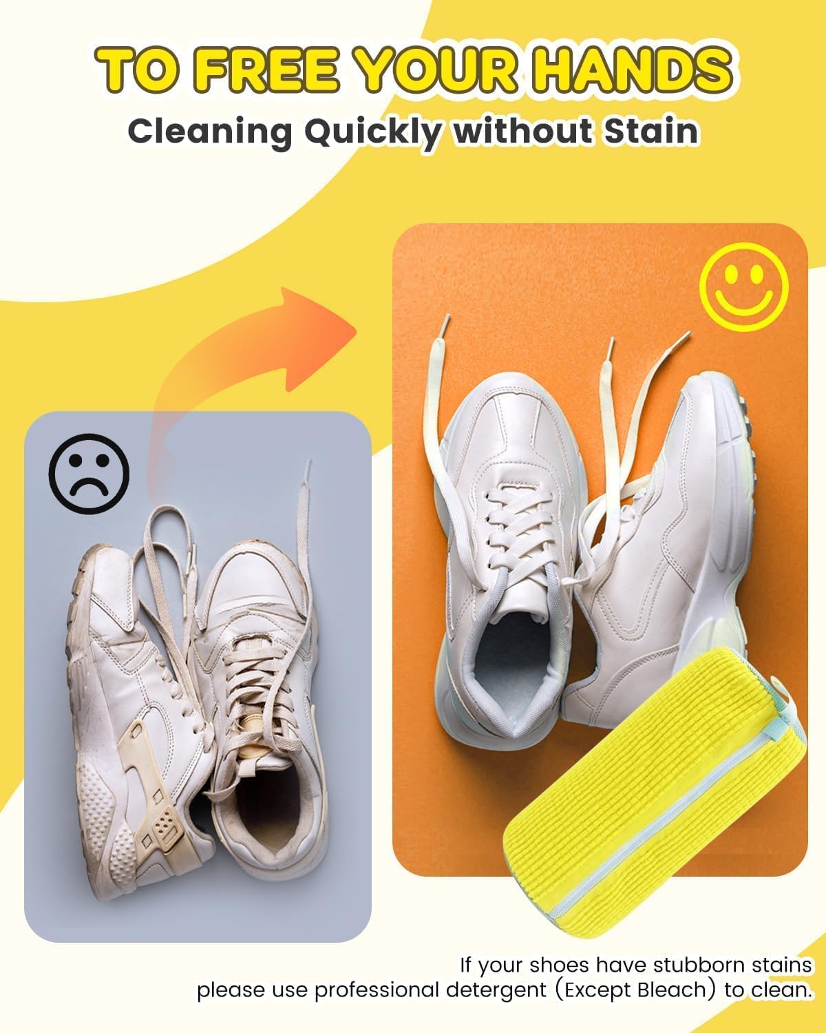 Bolsa para lavadora de zapatos: bolsa de zapatos para lavadora, bolsa de limpieza reutilizable para zapatos de tenis, kit de limpieza antimanchas (1 unidad)