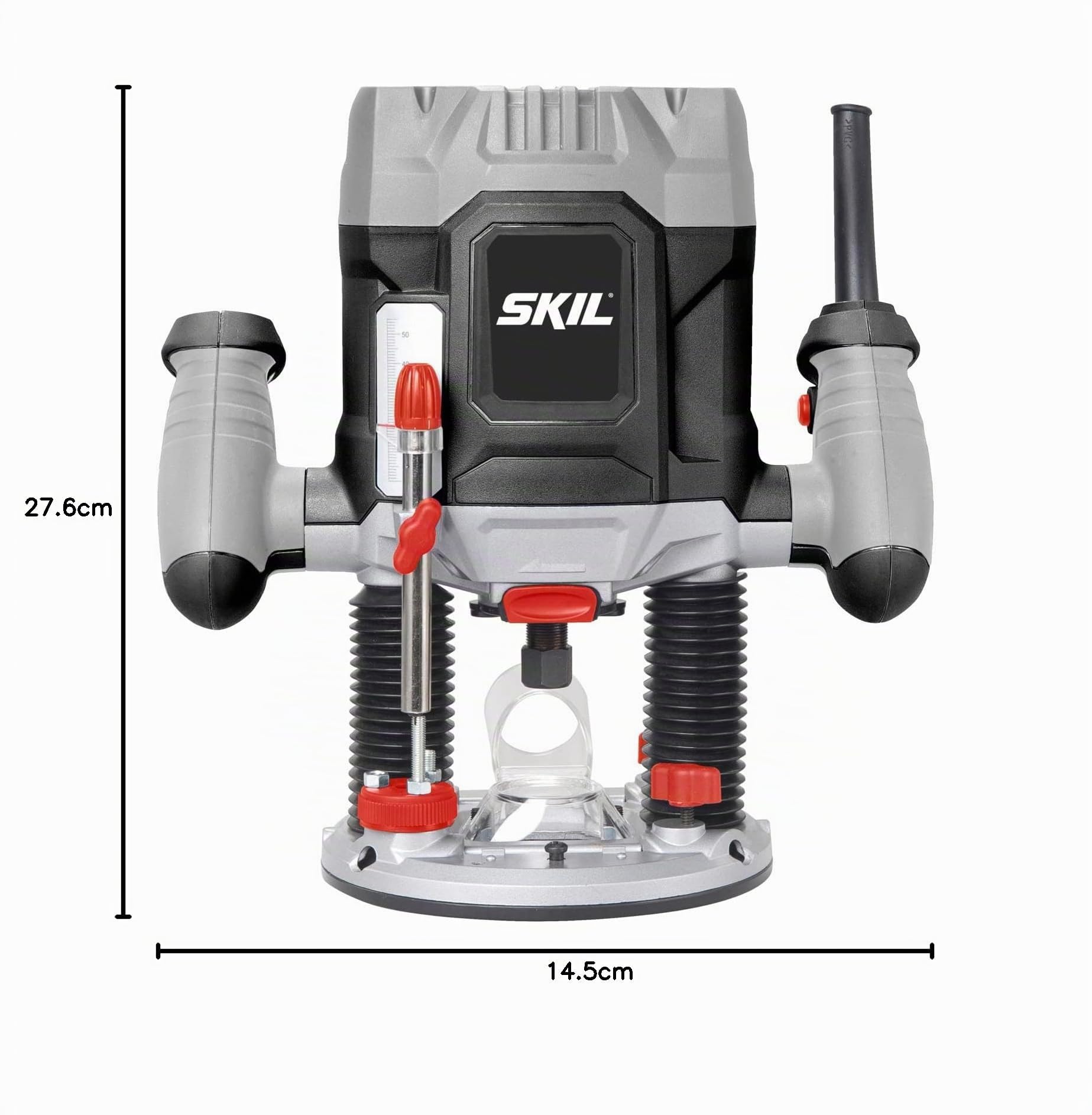 Skil 1841AA Fresadora para Madera (1200 W, Diámetro 6 y 8 mm, Variador de Velocidad, Ajuste fino de la Profundidad, Incluyendo Accesorios)