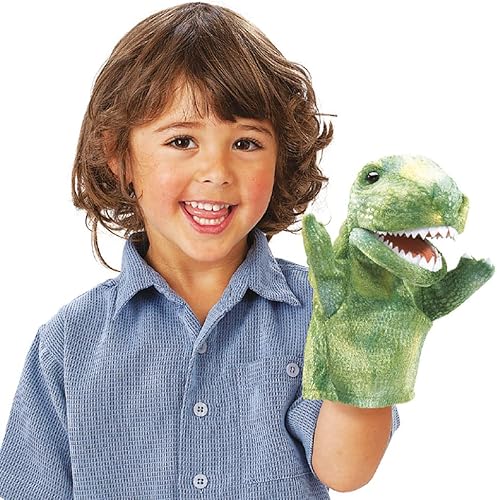 Miniatura 3 de Folkmanis Little T-Rex - Marioneta de mano, verde, 1 EA