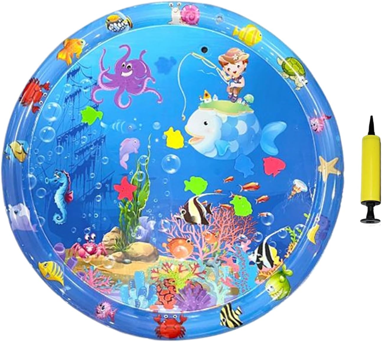 Tappetino refrigerante per cani, antigraffio, tappetino da gioco per cani, 100 x 100 cm, gonfiabile con pompa, giocattolo sensoriale interattivo, per la stagione calda, viaggi, auto, giardino, macchina fotografica