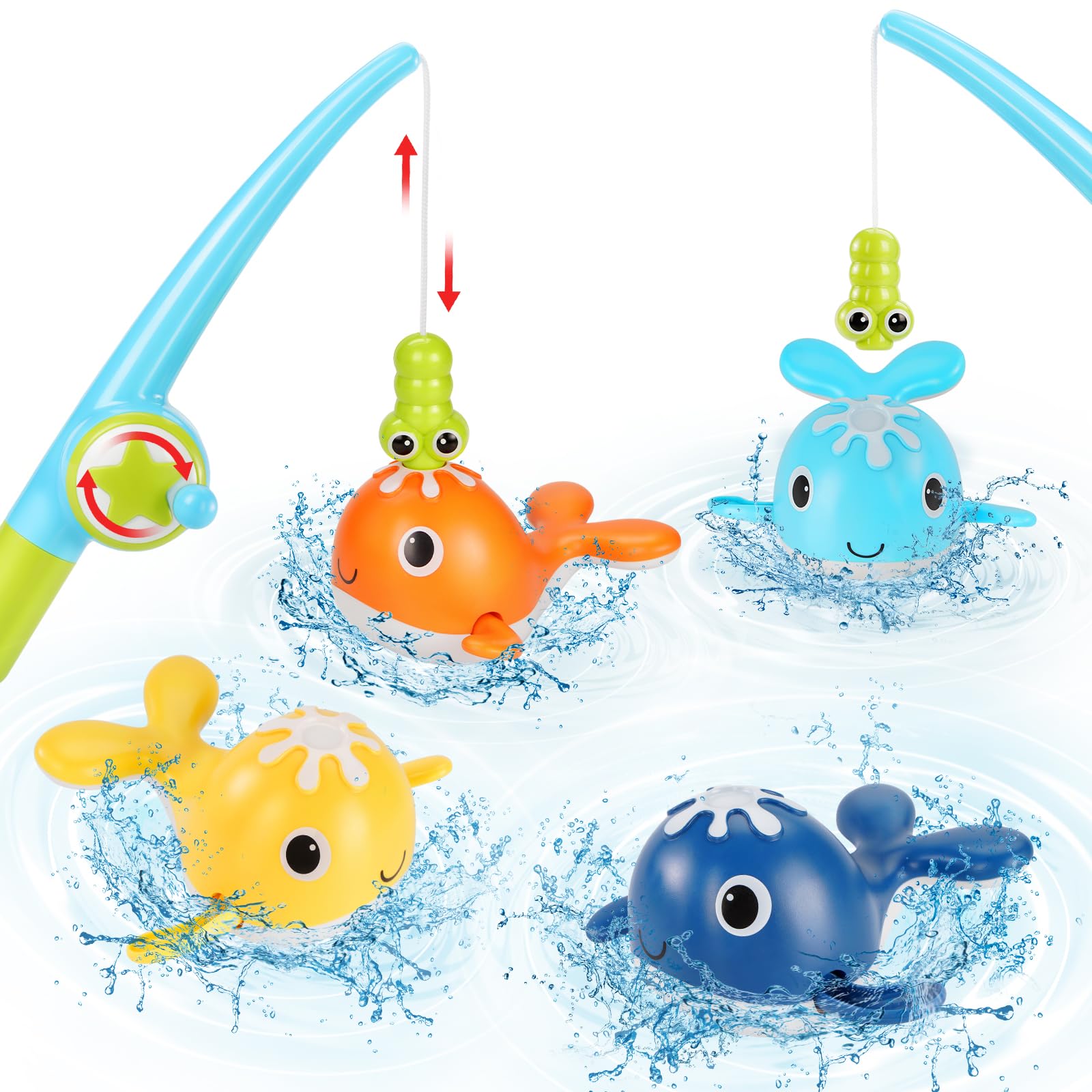 Bath Toy Kids Toy Fishing Ucradle Baby Bath Toys, 6PCS Kids
