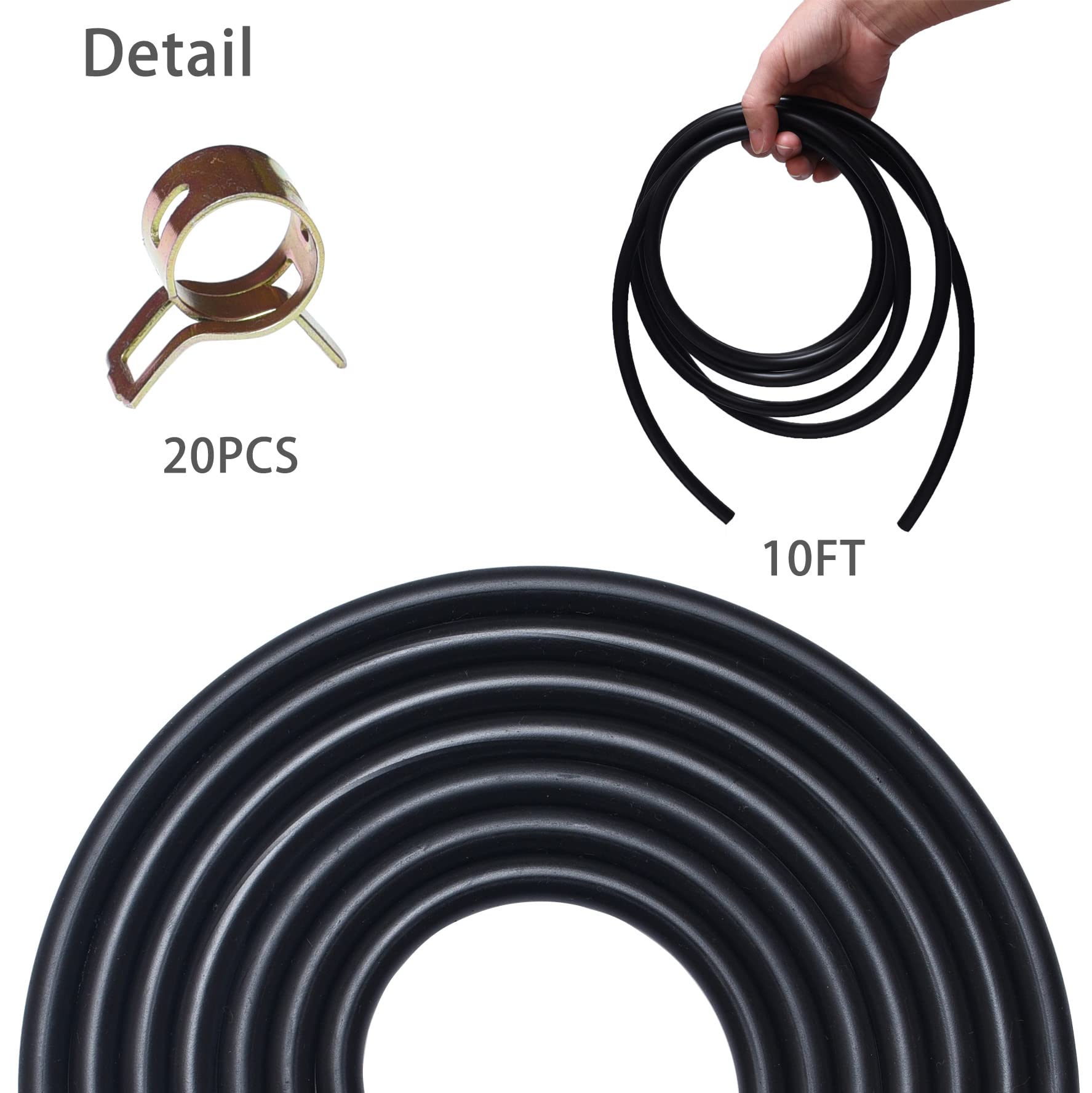 Tubo Carburante Feet 1/4 Inch ID Fuel Line Hose Kit With 10
