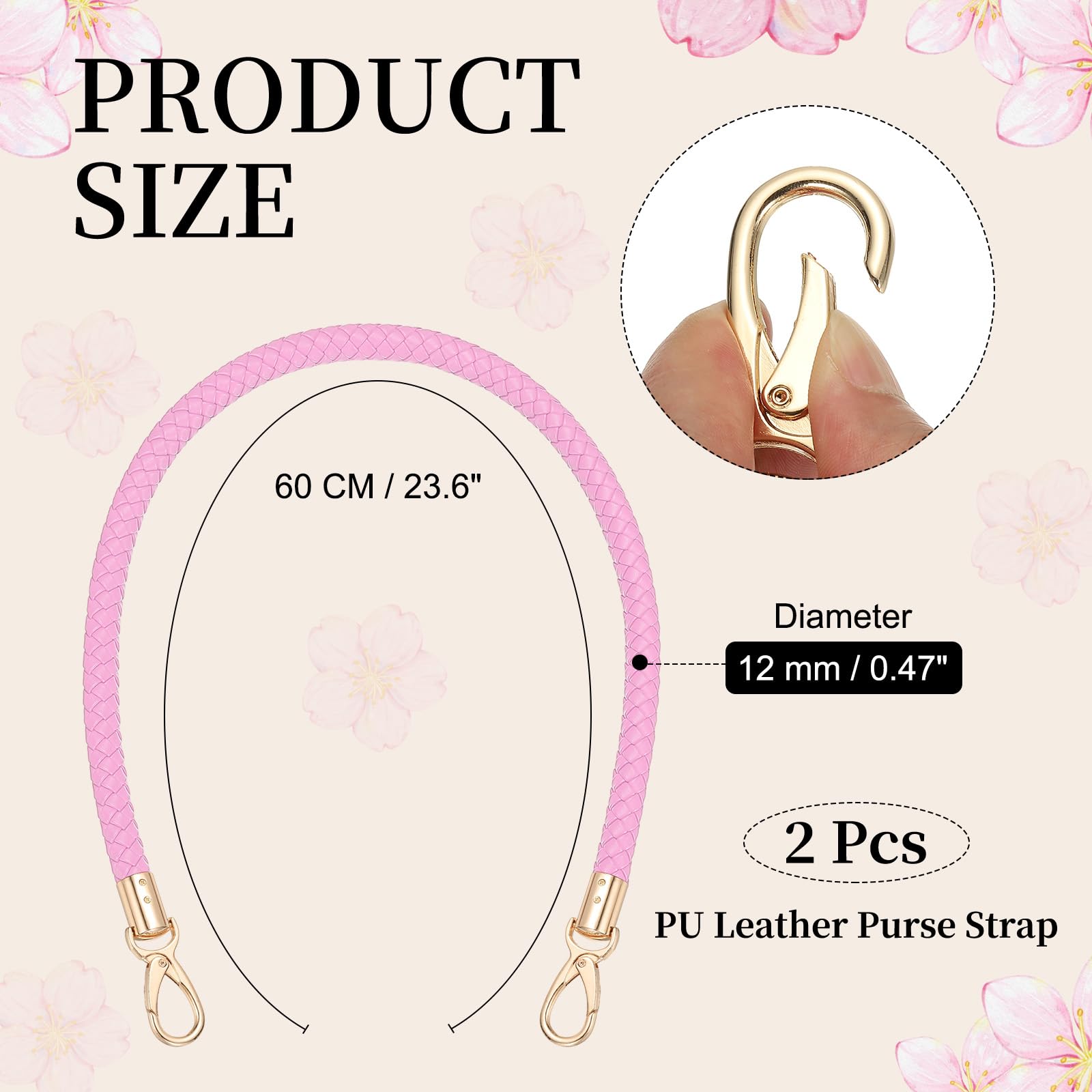 PATIKIL Braided Purse Straps 60cm / 23.6" - Image 2
